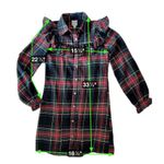 Blue Rain Ruffle Plaid Shirt Dress Size S Photo 11