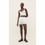 Stradivarius  White High Waist Women's Shorts Photo 1