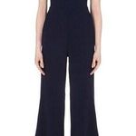 Sandro Paris Parigo Marine Navy Blue Stretch Crepe Jumpsuit | Small Photo 0