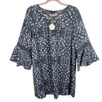 Oddy NWT Boutique Gray White 3/4 Bell Sleeve V Photo 0