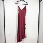 Significant Other | Revolve Elise Formal Wine Red Ruffle Satin Midi Dress 4 Photo 7