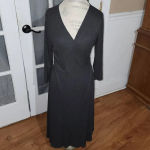 J.Jill NWT Womens Dark Charcoal Wrap Dress Medium New Photo 0