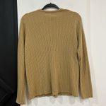Sag Harbor  Tan Cable Knit Sweater Size Small Button Front Preppy Twee Photo 2