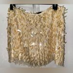 BCBGMAXAZRIA  sequin sheer mini skirt size 4 in cream Photo 3
