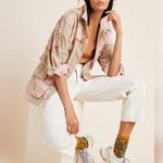 Anthropologie NEW Lida Pink & Tan Camo Distressed Utility Anorak Jacket Size XS Photo 2