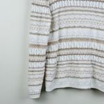 Liz Claiborne  LizSport Women's Medium White Beige Open Knit Pullover Sweater Photo 1