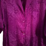 Victoria's Secret VICTORIA’S SECRET Gold Label 80’s Plum Damask Satin Oversized Night Shirt Sz M/L Photo 1
