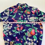 Vintage Asayo Short Sleeve Half Button Up Fruit Print Blouse Size Small Purple Photo 2