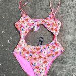 ZARA Pink Floral One-Piece Swimsuit Photo 1