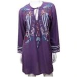 Johnny Was BIYA x  | Purple 100% Cotton Embroidered Tunic Top Boho Soft | Small Photo 1