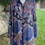 Umgee Boho Print Long Sleeve Tunic or Dress Blue & Pink Photo 2