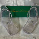 Lauren Lorraine Glittering Silver/Clear Flip Flop Sandals. SIZE 6. New in box Silver Photo 0