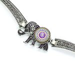 Boutique New Boho Elephant Rhinestone Silver-Tone Bracelet NWT Photo 2