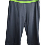 Nike  Womens Athletic Capri Pants Cropped Performance Gray Neon Green Logo L Photo 0