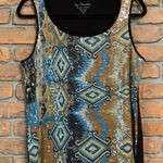 Chico's  Women's Y2K Western Sequin Scoop Neck‎ Tank Top Shirt Brown Size Medium Photo 0