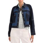 CAbi Women’s Composition Mixed Denim Button Front Jacket size large Photo 1