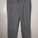 LOFT Outlet Pants Womens 14 Floral Original Crop Mid Rise Stretch Flat Front Black Photo 0