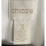 Chico's  3 US XL White Button Front Tuxedo Pleated Top Blouse Preppy Career Office Photo 2