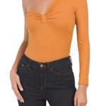 Lush Clothing Lush one shoulder long sleeve orange bodysuit size S NWT Photo 0