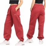 Nike NEW  Womens NikeLab Solo Swoosh Fleece Relaxed Pant Cedar Red Large Y2K Photo 2