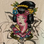 Ed Hardy Cream Zip-Up Sweater Floral Rhinestone Christian Audigier Women's Large Photo 8