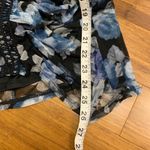 Venus  Floral Mesh‎ Top Womens Size Large Ruched Front Bell Sleeve Blouse Black Photo 7