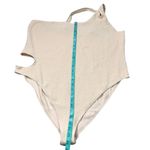 Pretty Little Thing NWT Plus One Shoulder Waffle Cutout Swimsuit Ecru Cream Sz 24 Photo 5