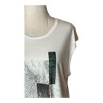 Helmut Lang  Shirt Women Medium White Geometric Graphic Print Top Streetwear Photo 5