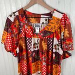 Vintage Anthony Richards Mumu House Dress Fall Pumpkin Plaid Print Size Large Orange Photo 2