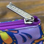 Clinique  Purple Butterfly Print Cosmetic Makeup Bag 8.5 x 5 inches Photo 1