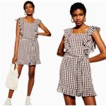 Topshop Dress Gingham Ruffle Mini Size 8 New w/Tag Photo 12