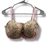 Victoria's Secret Victoria’s Secret Dream Angels Pink Green Floral Bra Size 36DDD (F) Embroidered Photo 0