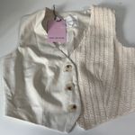 Avec Les Filles  MIXED MEDIA CROCHET TAILORED VEST TOP Small NWT Photo 2