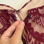 Lulus Burgundy Lace Slip Dress - Built-in Bra, Size S Photo 7