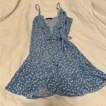 SheIn  Size 6 Blue Dress with White Hearts Wrap Dress Photo 1