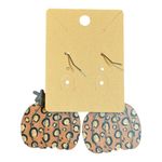 Leopard Print‎ Pumpkin Earrings Fall Halloween Dangle Earrings New Orange Photo 3
