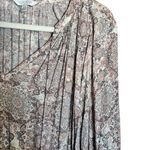 Lucky Brand  Top Womens Large Multicolor Boho Flowy Split Neck Long Sleeve Blouse Photo 2