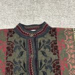Cherry Lewis Sweater Womens Medium Wool Blend Floral Tapestry Cardigan England Green Photo 1