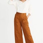 Madewell Double Front Pleated Wide-Leg Crop Pants in Burnt Sienna Size 2 Photo 2