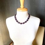 Aubergine Jade and Czech glass antique silver plate necklace and earrings set Photo 11