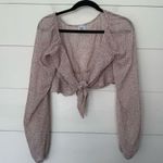 Princess Polly  Women’s 6 Pink Tie Front Crop Top Blouse Photo 0