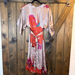 Anthropologie Antik Batik Kimono Style Floral 100% Silk Midi Dress Photo 1