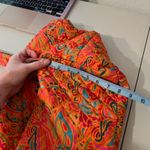 None Orange Multi Colored Quilted Floral Printed Nylon Double Handle Zipper Tote Bag Photo 12