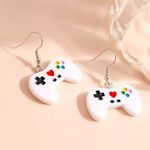 🆕White Game Console Controller Charm Dangle Earrings Photo 3