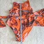 Hutch  Wrap One-Piece Swimsuit Orange Floral Large NWOT Photo 3