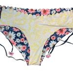 Agua Bendita Reversible Bikini Bottom Swim Floral Print Side Ties 3XL New Photo 0