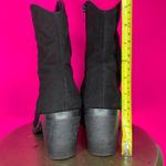 ZARA Black Split Suede High Ankle Heeled Western Boot Sz 9 Photo 4