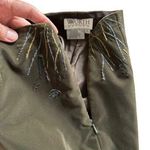 W By Worth Worth Woman’s Dark Green Velour Pants with Embroidery around the side zipper, Sz 6P Photo 1