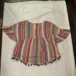 Kori America Fringed Multi-color Boho Top size S Photo 11