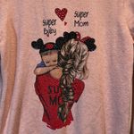Ears Designed in Italy Pink Sweater Super Mom Super Baby Size XL EUC Photo 1